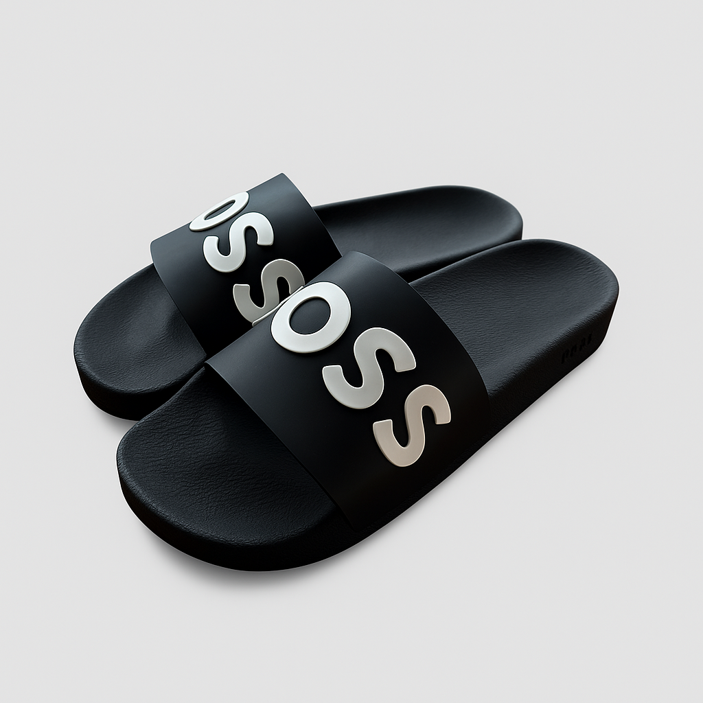 SANDALIA BOSS NEGRA CON BLANCO 1.1