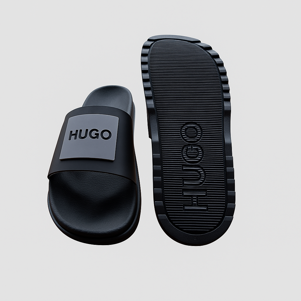 SANDALIA HUGO NEGRO CON GRIS