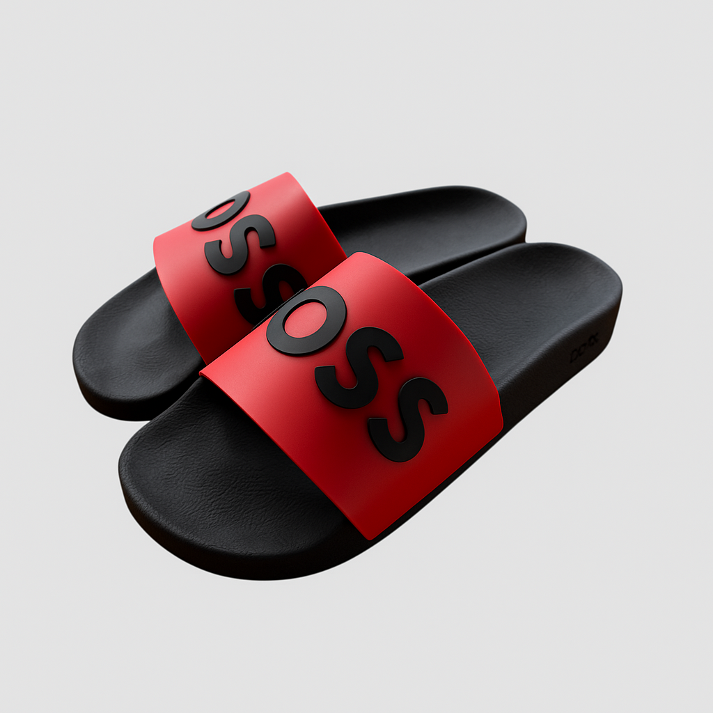 SANDALIA BOSS ROJO CON NEGRO