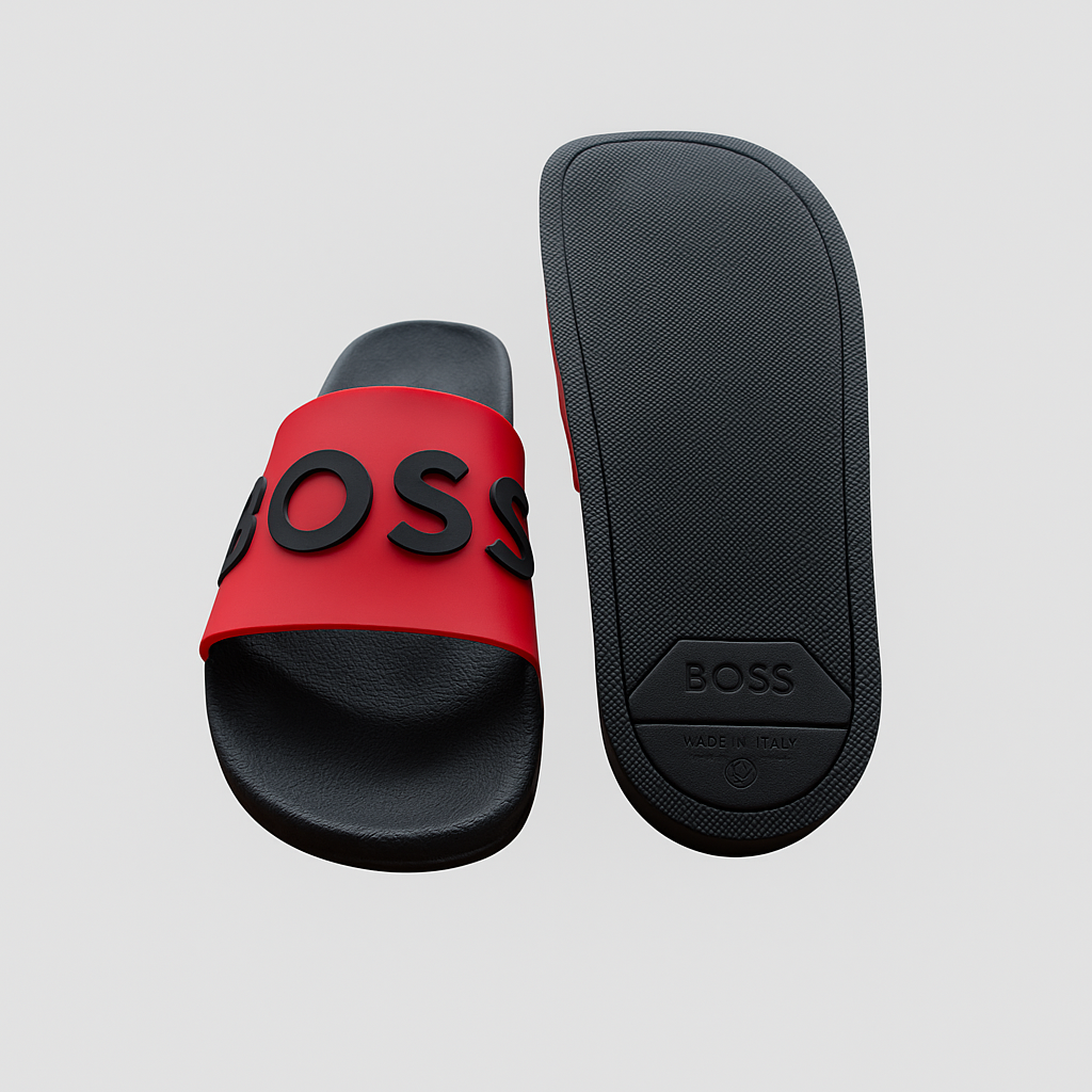 SANDALIA BOSS ROJO CON NEGRO